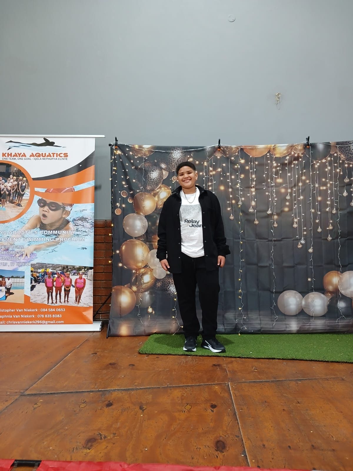 Seth recognition moment at the Khaya Aquatics Awards Ceremony